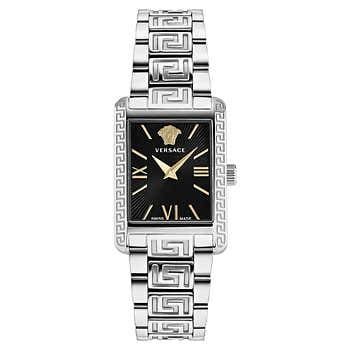 versace tonneau stainless steel black sunray dial ladies quartz watch|versace watches costco.